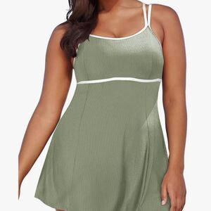 Plus size two piece tankini swimsuit